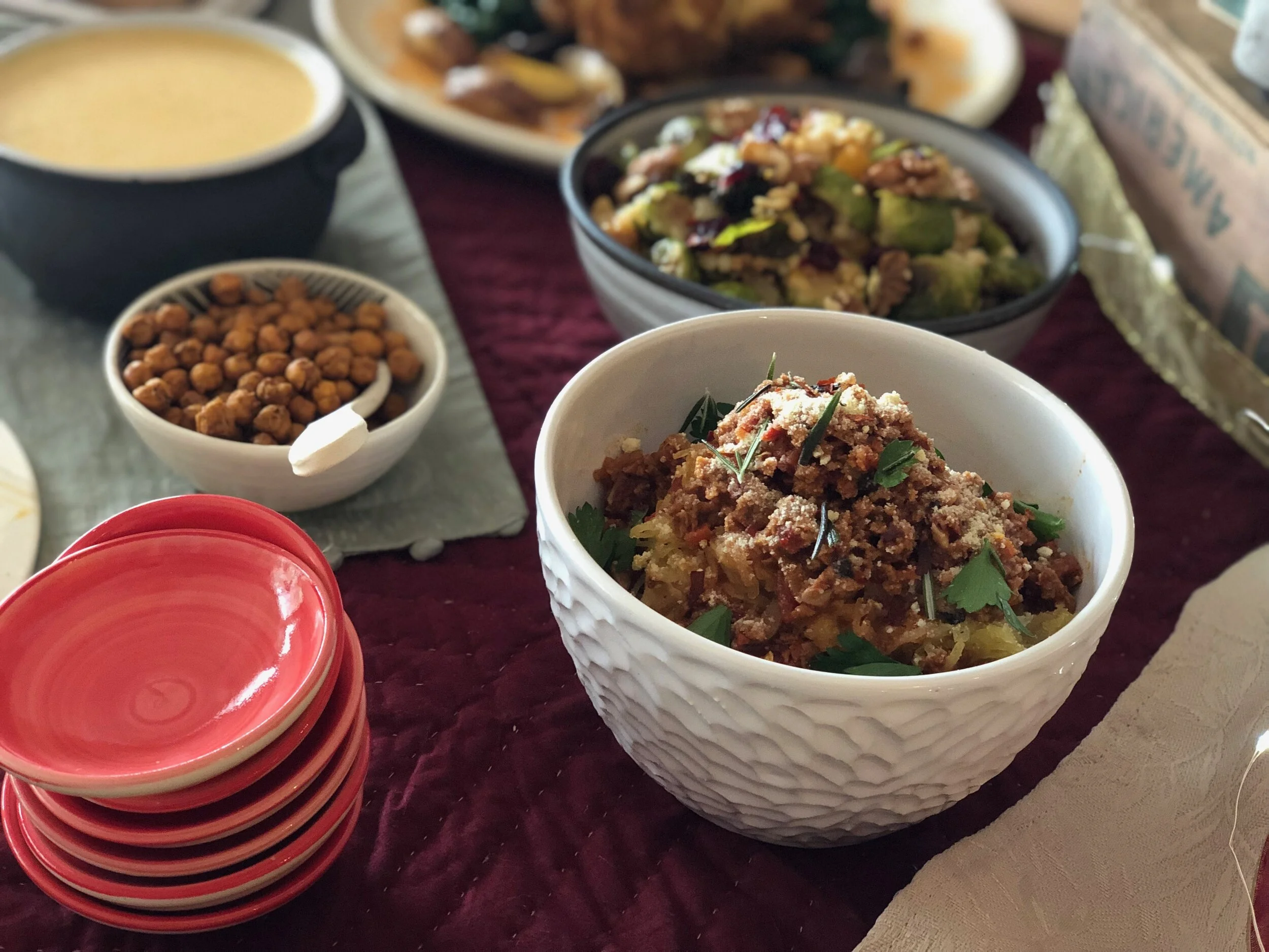 Roasted Spaghetti Squash &amp; Bolognese Sauce&nbsp;by Jason Kempf @Jnana_Vegan