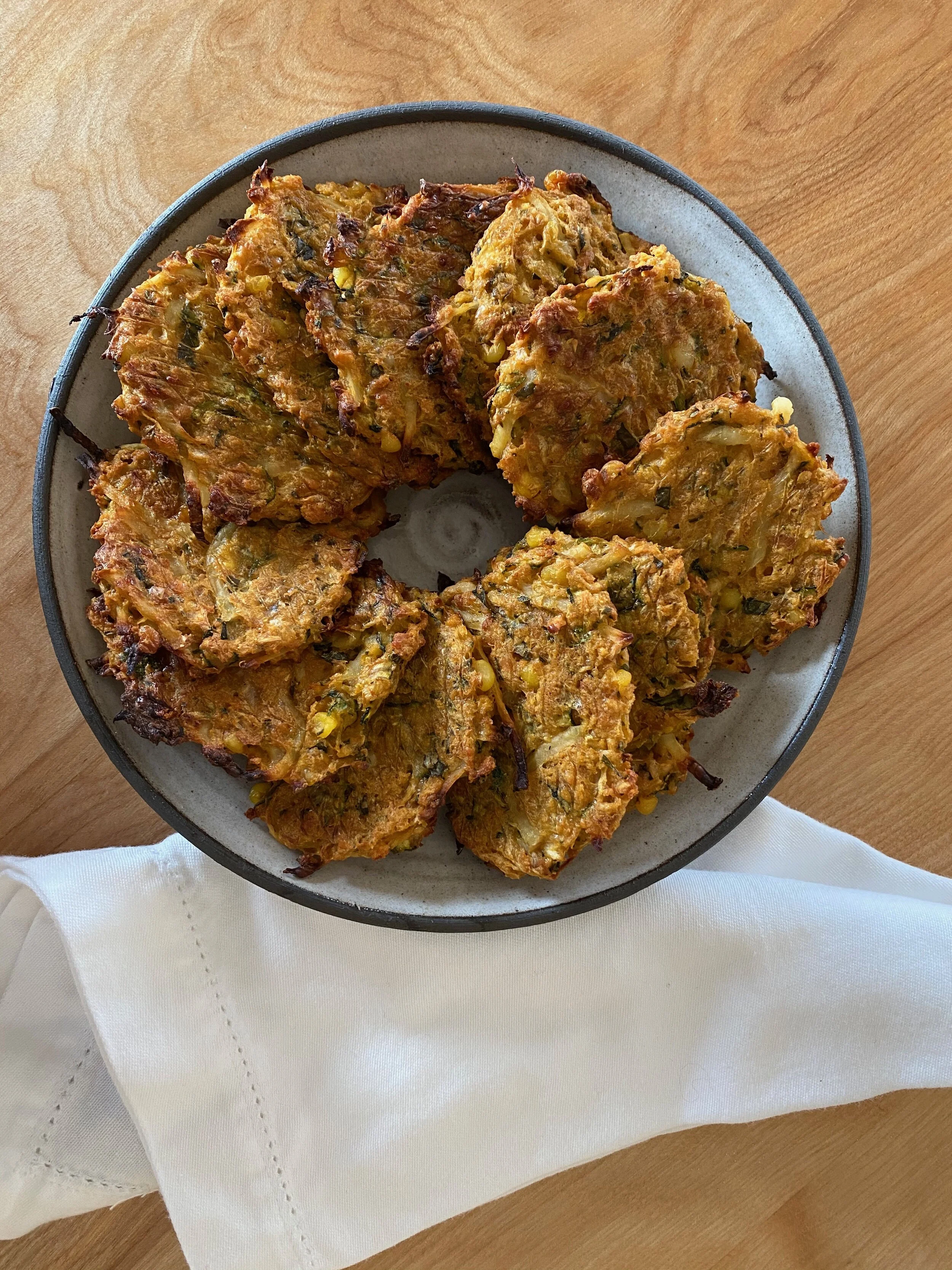 Mom's Zucchini Corn Air Fryer Fritters