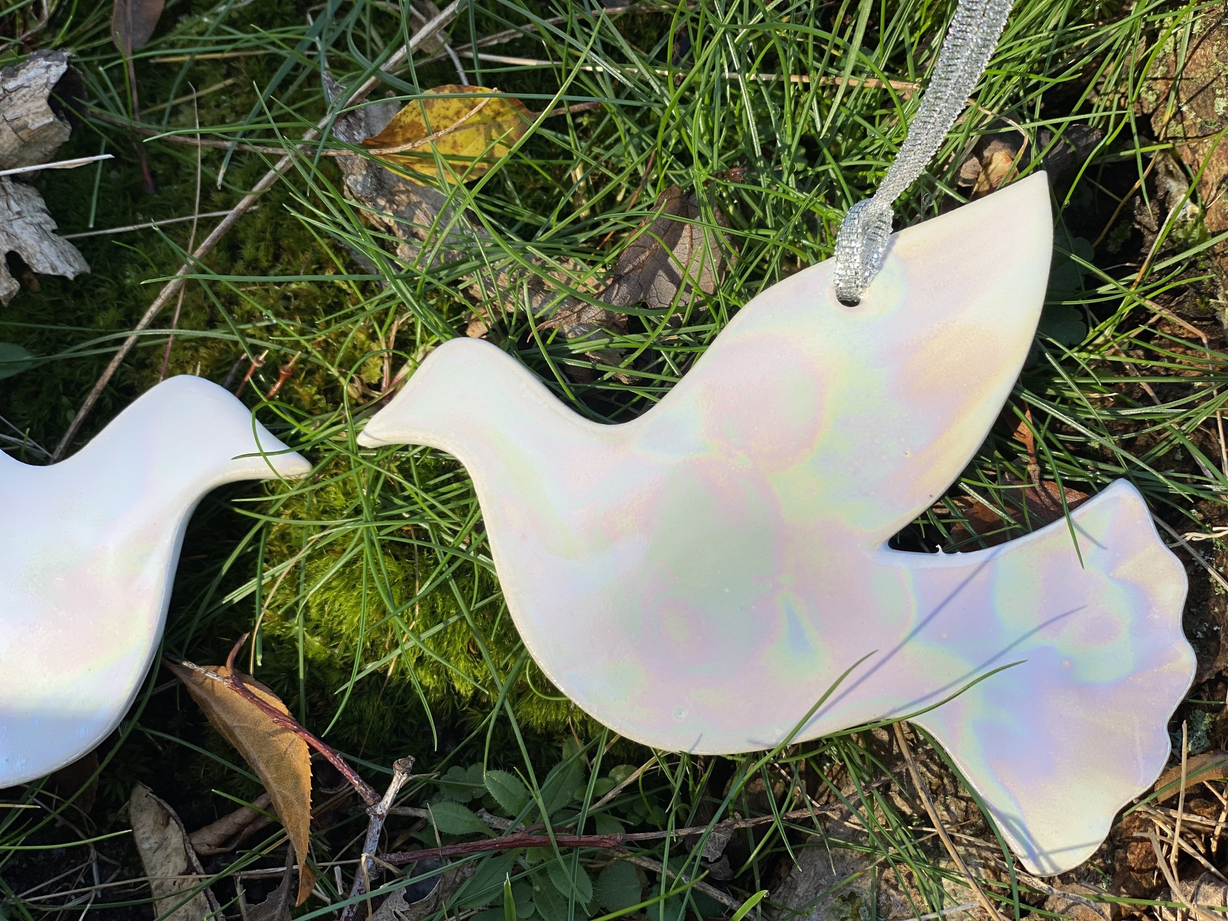 Mother of Pearl Peace Dove Ornament
