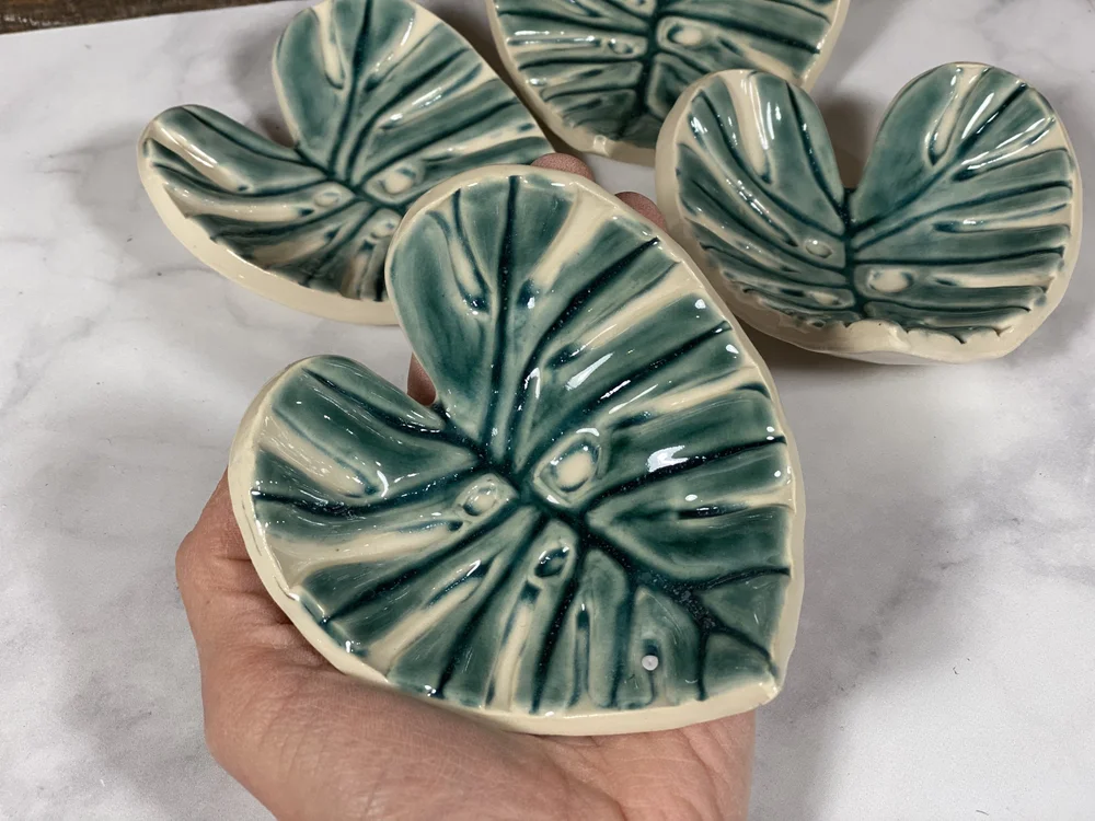 Monstera Trinket Dish  The Vegan Potter