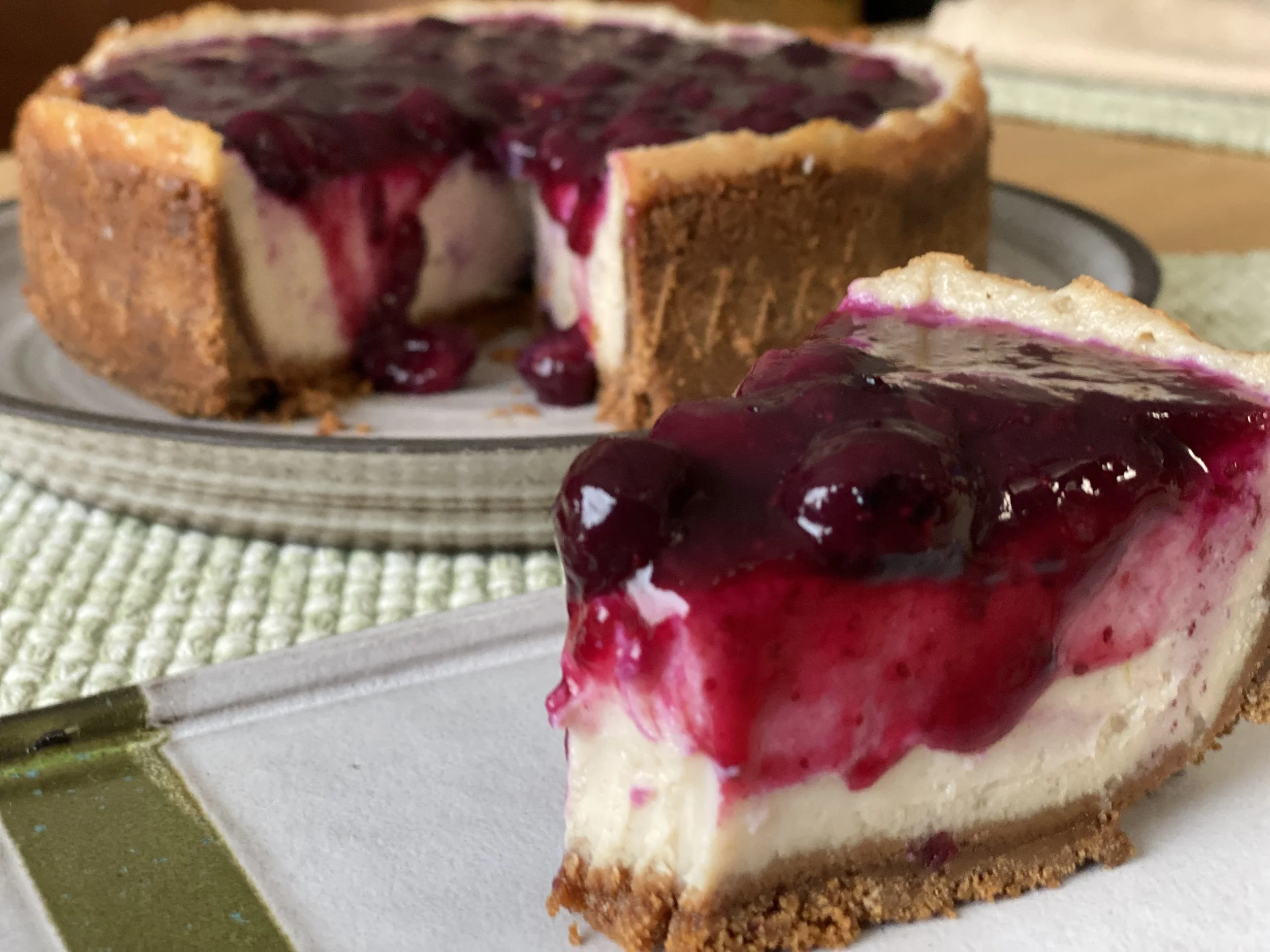 Blueberry Cheesecake with Biscoff Cookie Crust