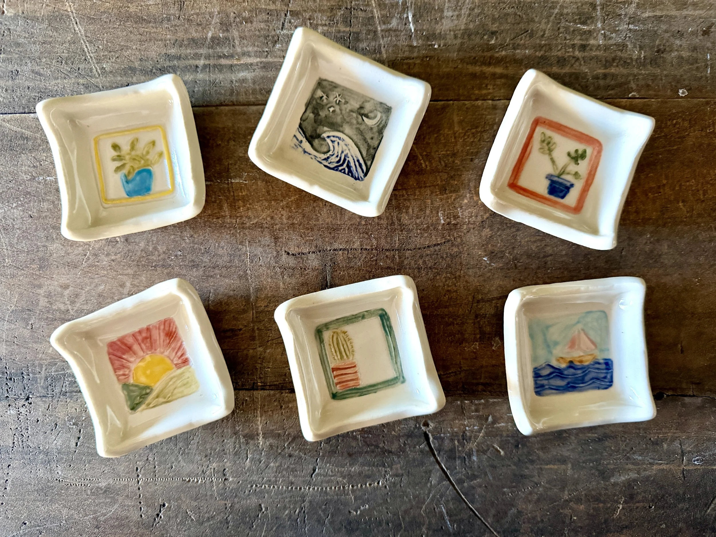 Mini Dish with Handpainted Scene
