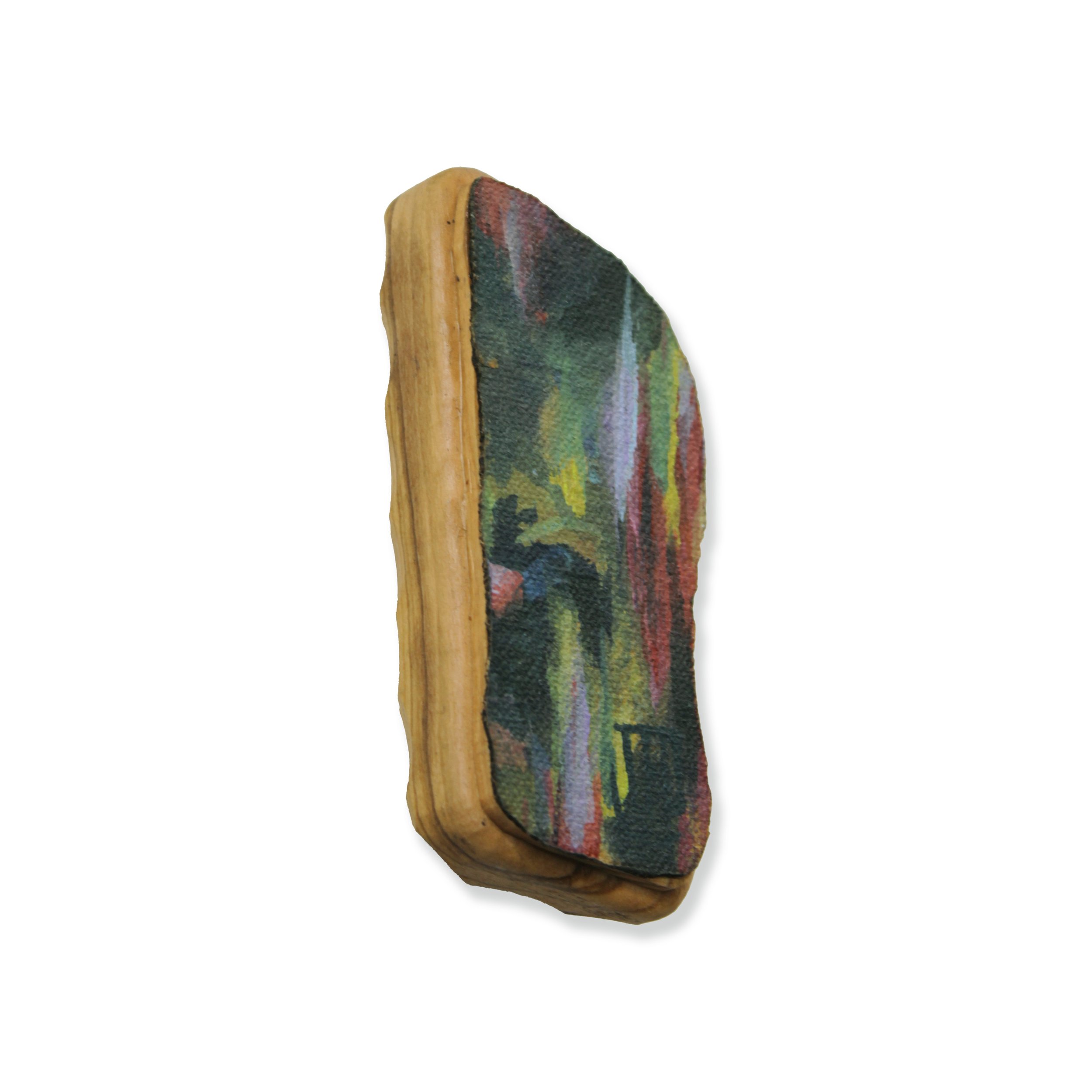 Thomas Flynn ll_Forest Artifact 8_2024_Acrylic On Canvas mounted on Olive Wood_3.75x1.75x0.75_Web_Left Side.psd.jpg