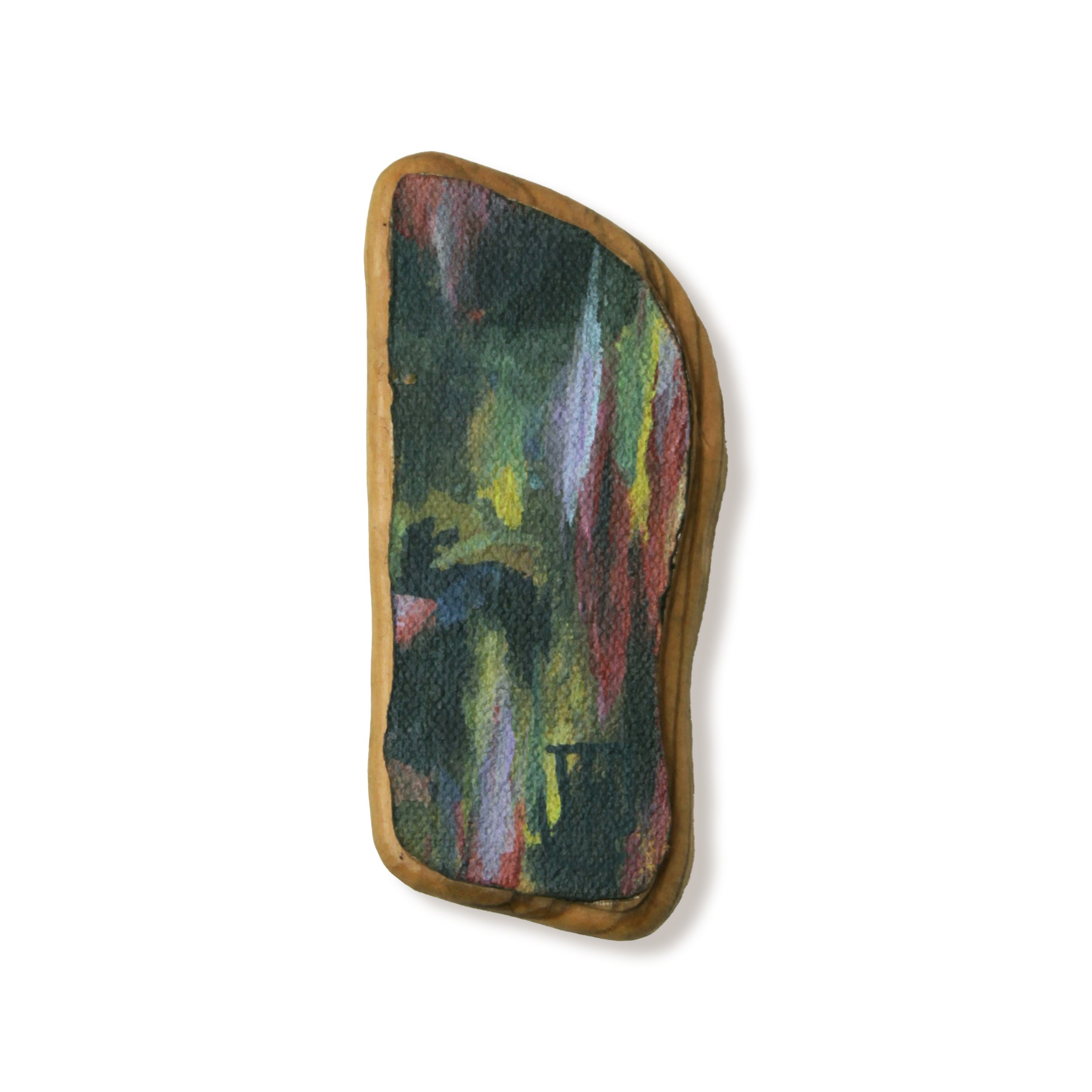 Thomas Flynn ll_Forest Artifact 8_2024_Acrylic On Canvas mounted on Olive Wood_3.75x1.75x0.75_Web_Front.jpg