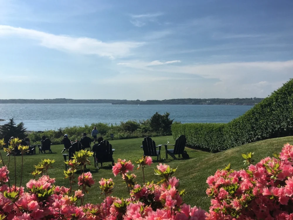 Our view from outdoor sitting at Safari Restaurant in Newport, RI
