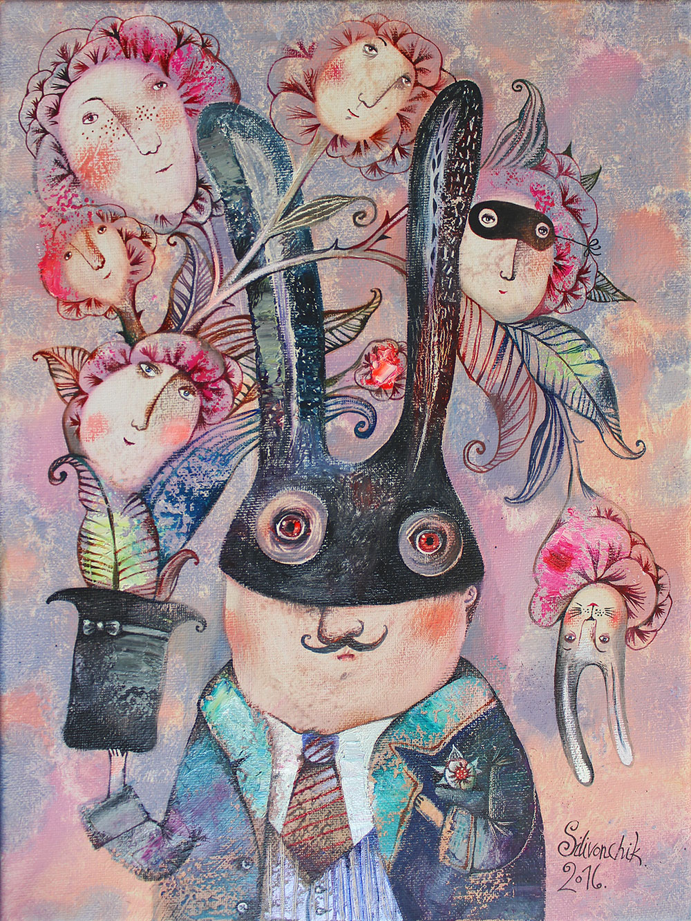 Magic Rabbit. Alice in Wonderland. 2016. 16 x 12 in. (40x30cm). Oil on canvas