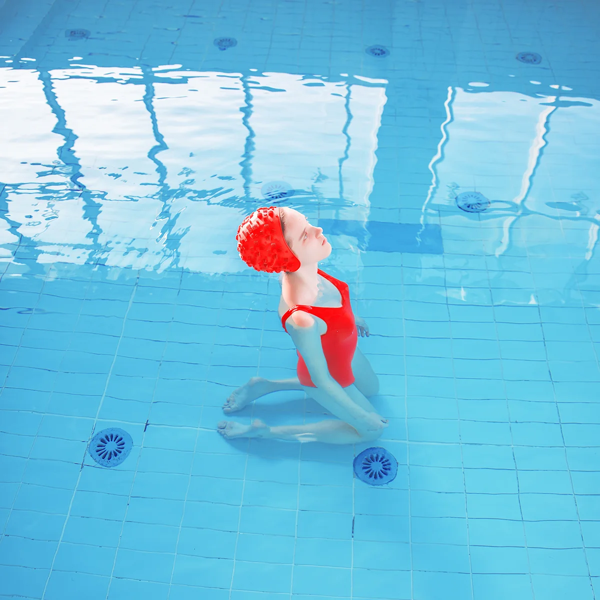 Kneeling Red, Archival Pigment Print