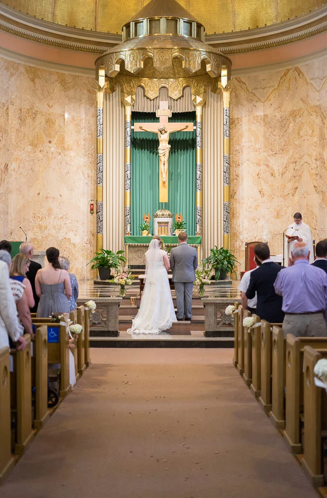 A wedding at Our Lady of Sorrows Catholic Church. 