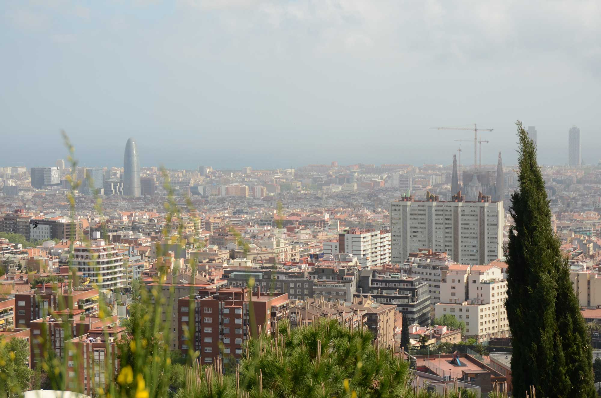 2012 — View of Barcelona looking toward the Sagrada Familia and the port