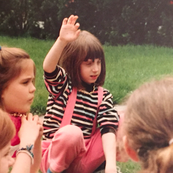 I think I always tried to be polite--here's me at a birthday party raising my hand...Heaven forbid I spoke out of turn.