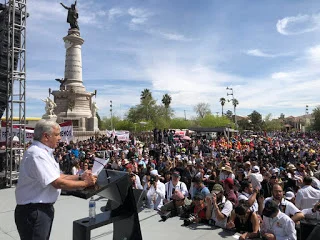 Andres Manuel Lopez Obrador at a campaign rally.