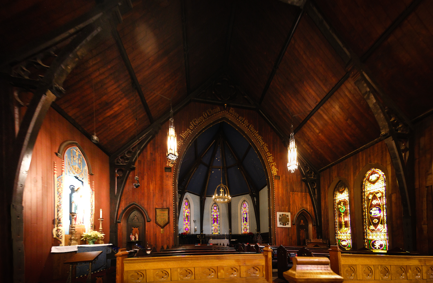  IN CHAPEL In a quiet, faintly musty, candlelit chapel the Christian and not so Christian gather To listen to the breathing of each others’ souls Voiced over by bits of music from now and then. Prayers are said which mention anguished claims of trust which people need, to hold to hope, or make thanksgivings more than feelings left in silent air. This a holy time though even “holy” seems a fantasy. This is different from how we usually live where things we do and what we think chain us to a “now” so unrelenting or so dire. Hours pass without a second thought of who we are. But here you sit and listen without the need to do or figure out a problem to be solved. We simply let ourselves be free to know that One who gives us life can hear, not merely words but more: our heart’s intent.