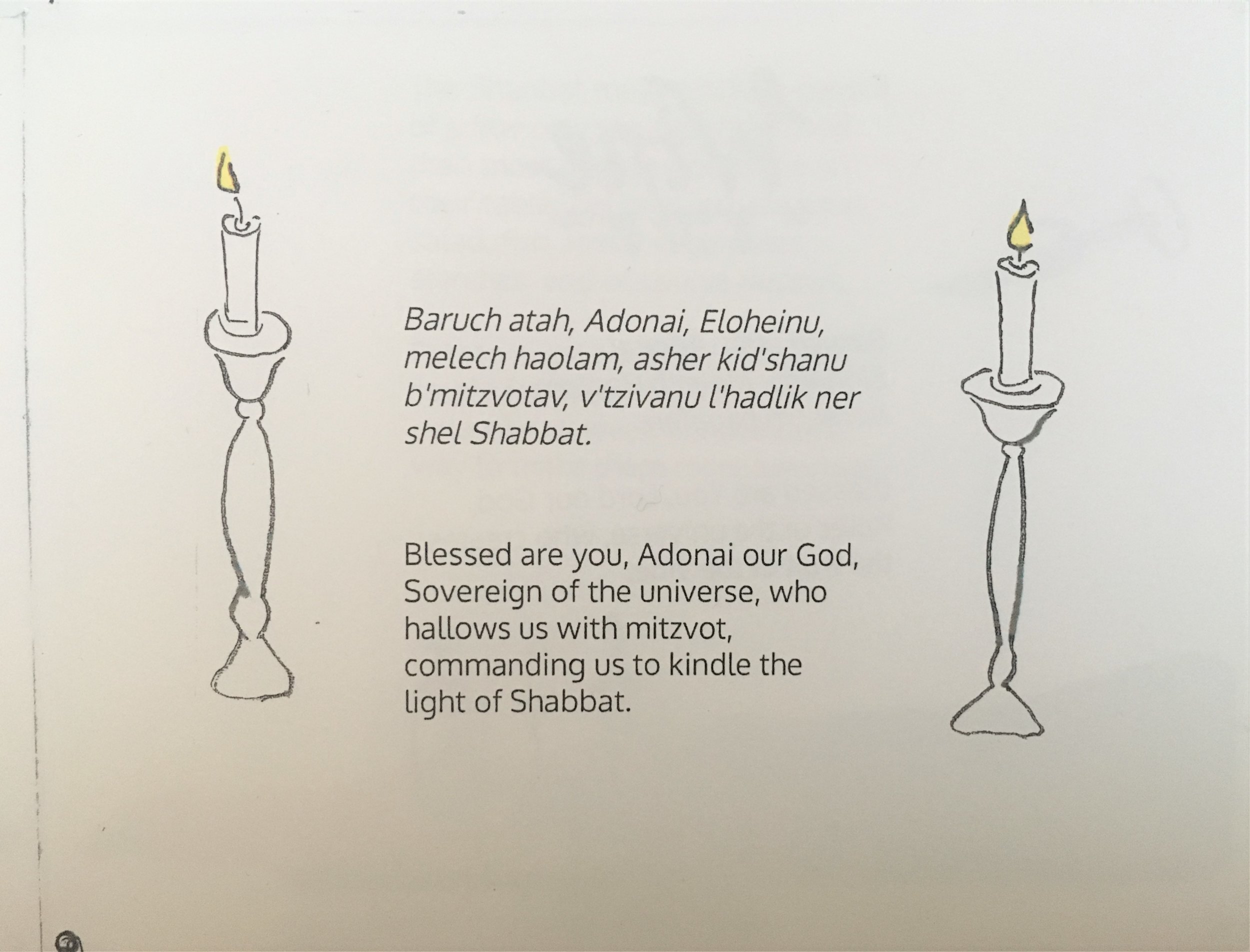 Shabbat Candle Prayers, inside image