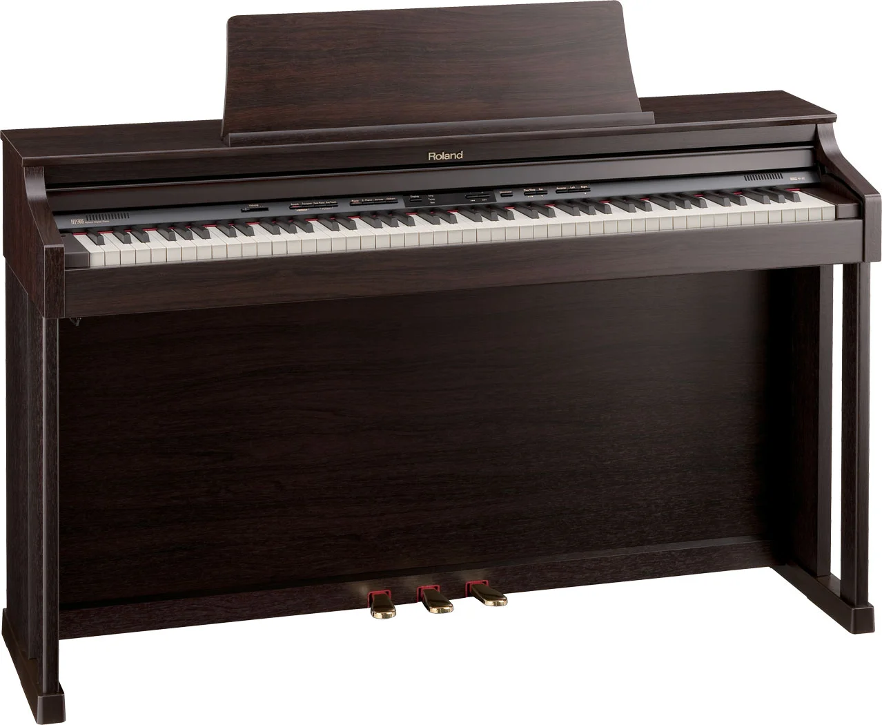 A console digital piano.