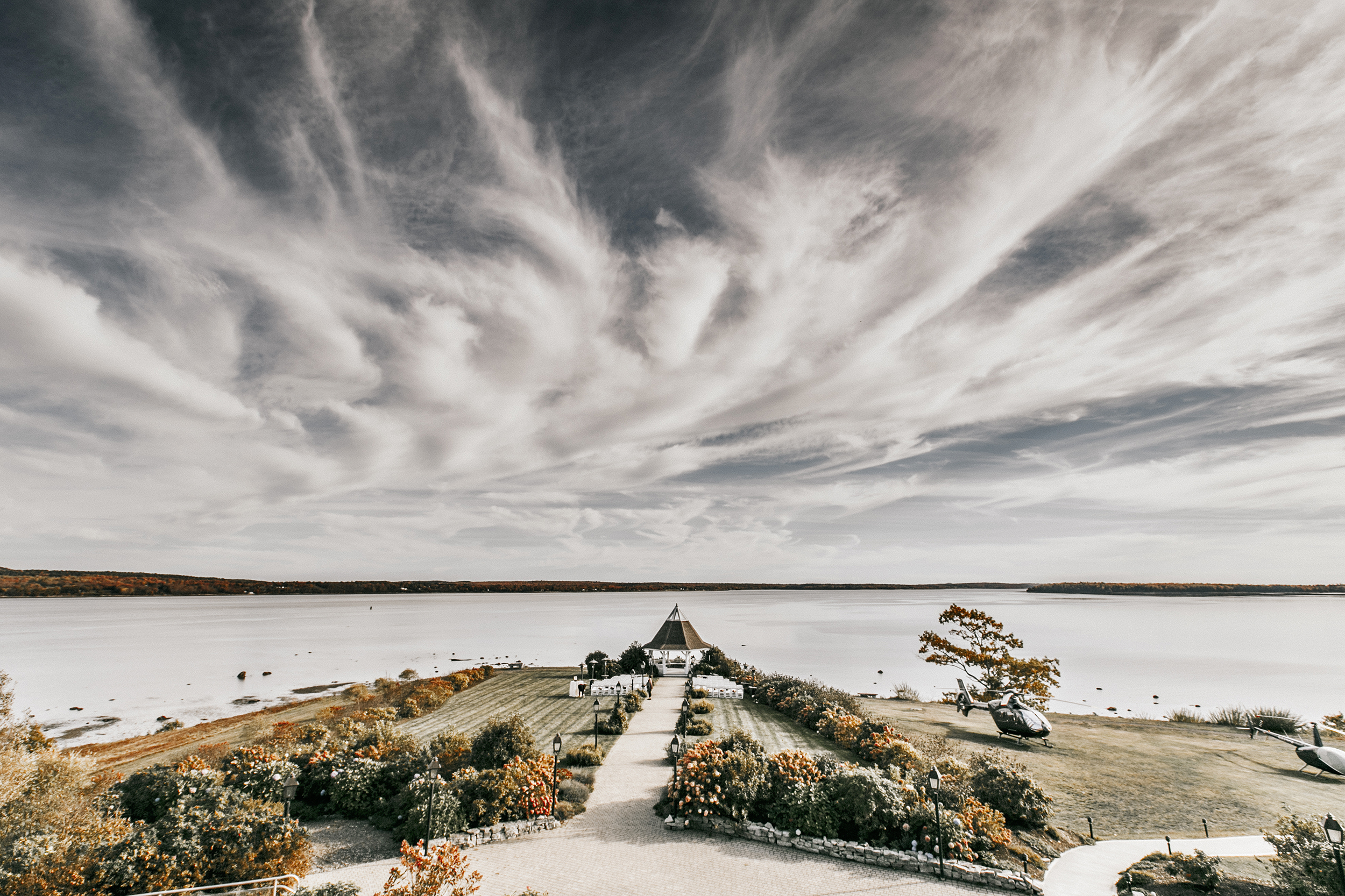 the wedding site at French's Point, Maine