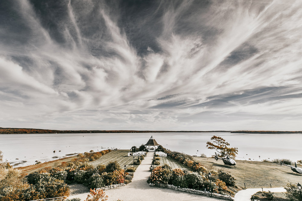 the wedding site at French's Point, Maine