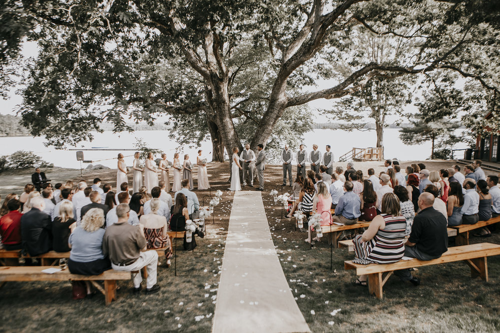 wedding ceremony, Kingsley Pines, Maine