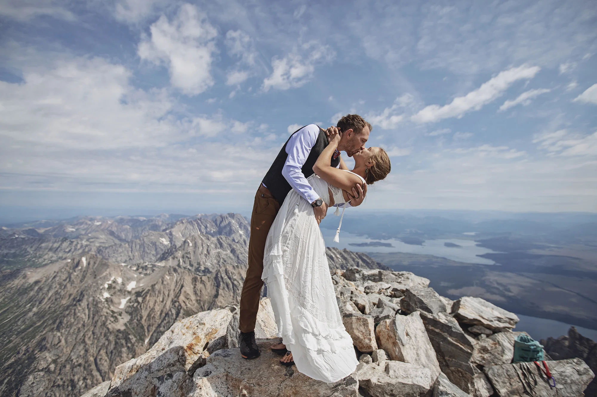 Liz and Collin, the summit of the Grand Teton, Jackson Hole, Wyoming.