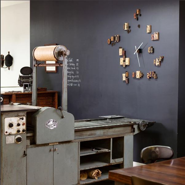 Fully functioning antique letterpress. Photo courtesy of Rebekah Tennis via Instagram