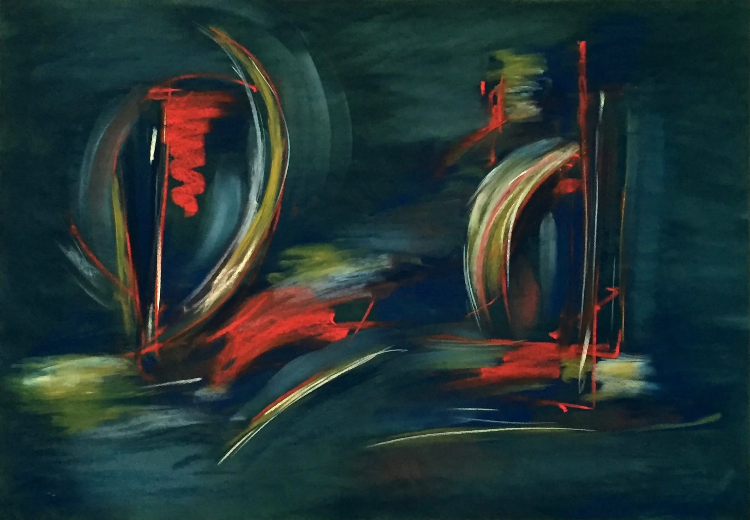 Satie and suzanne  28x40   pastel   2016