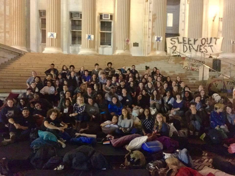 Activist sleepover at Columbia