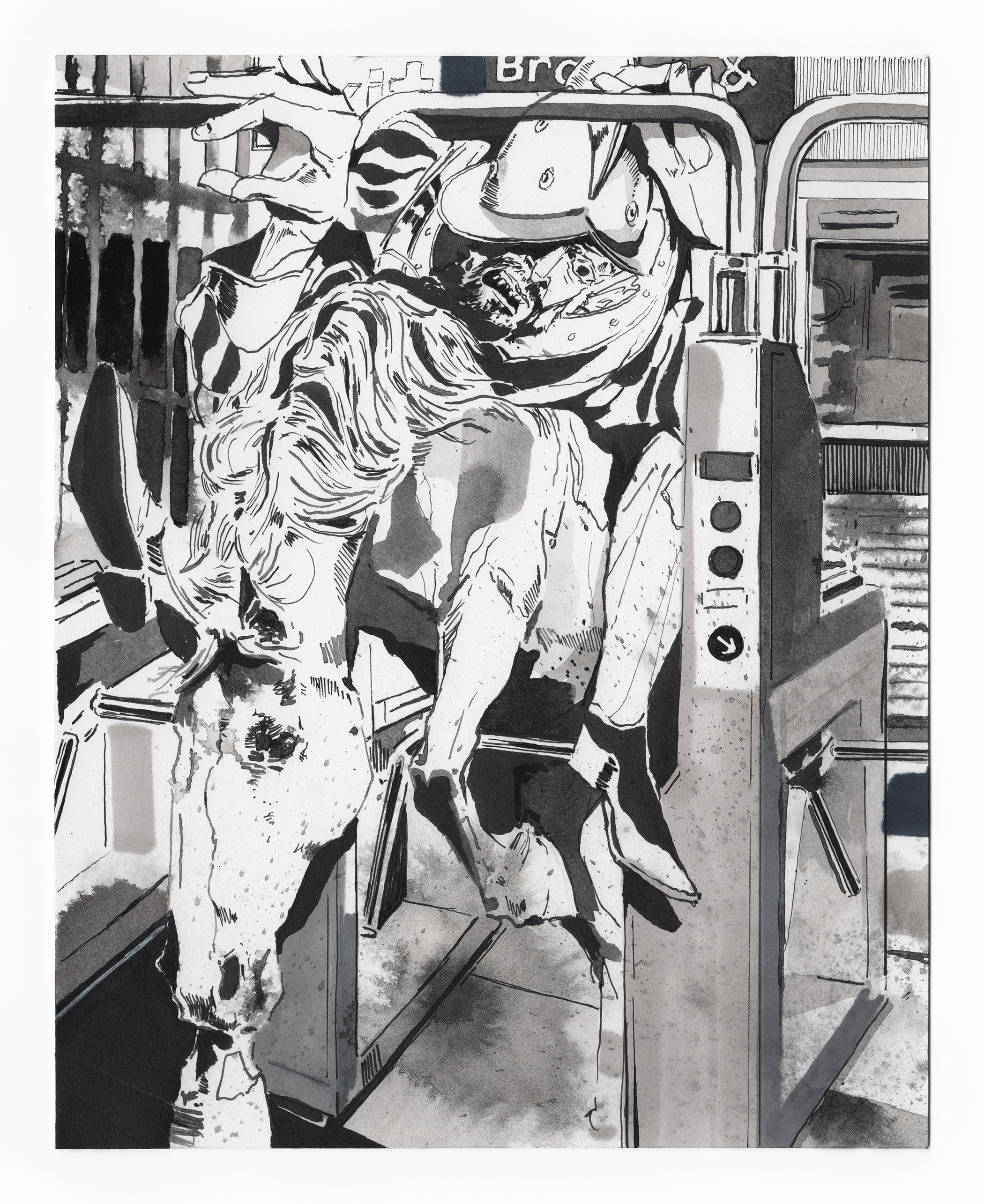 "Worst Day Ever: Conquistador trying to get on the subway"