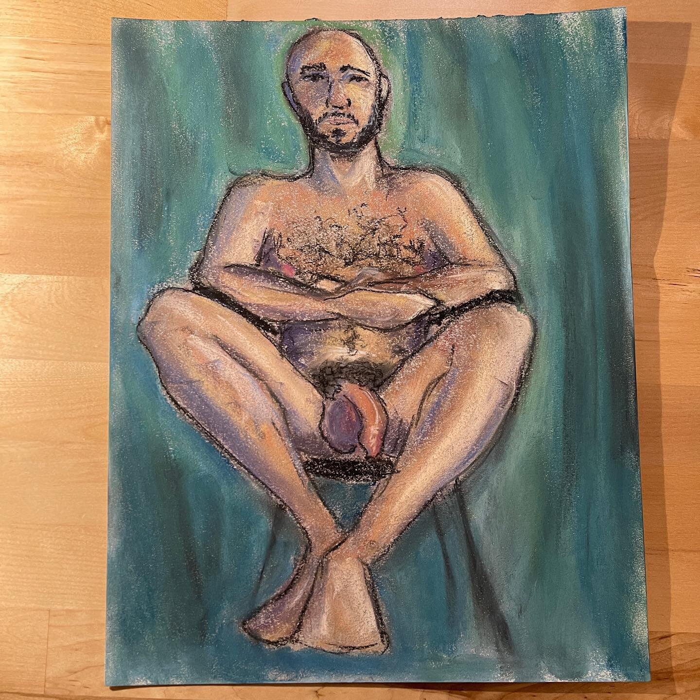 Some work from today&rsquo;s great session with @sloppi_chulo and @lgbtartnyc 

#queerart #queerartist #nupastel #figuredrawing