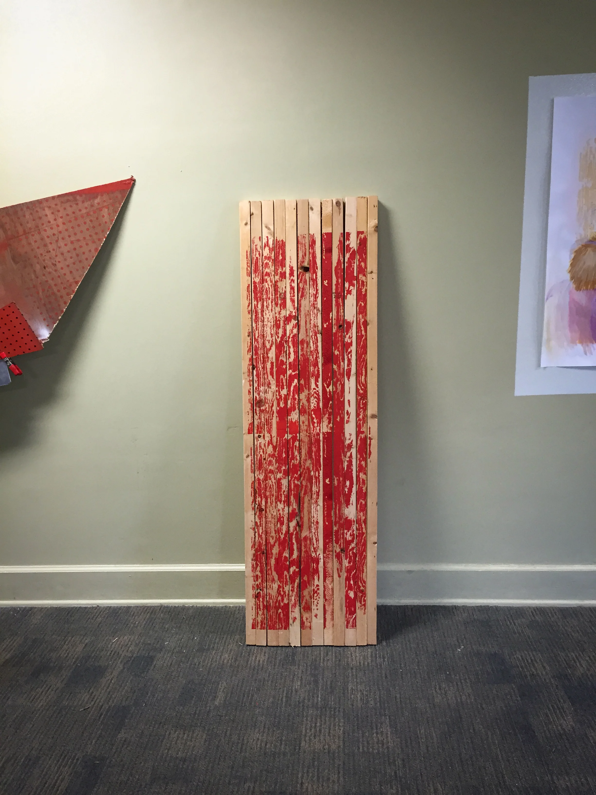 Stretcher , screen print on wood