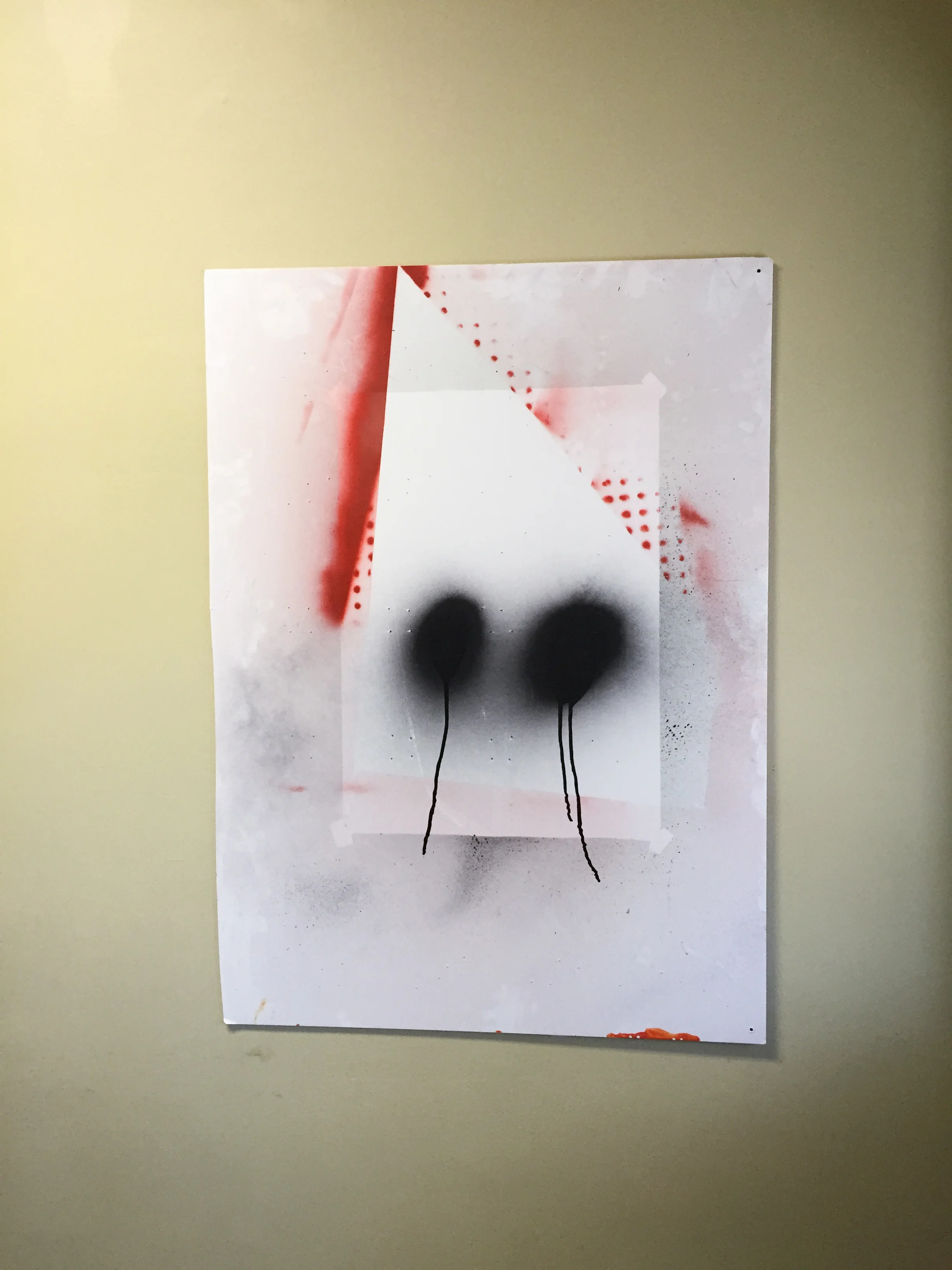 Ghosts are Real and They are Here, spraypaint on gator board