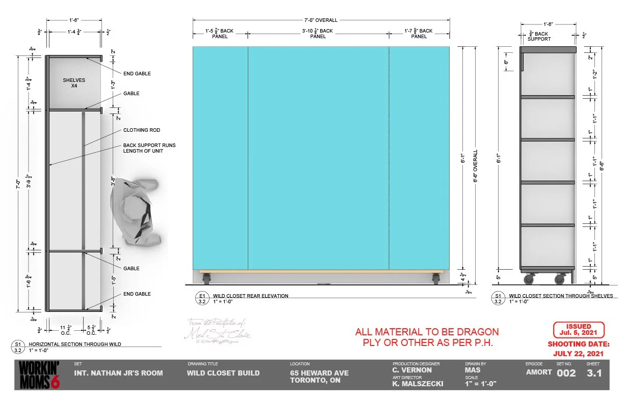 Sections and Rear Elevation