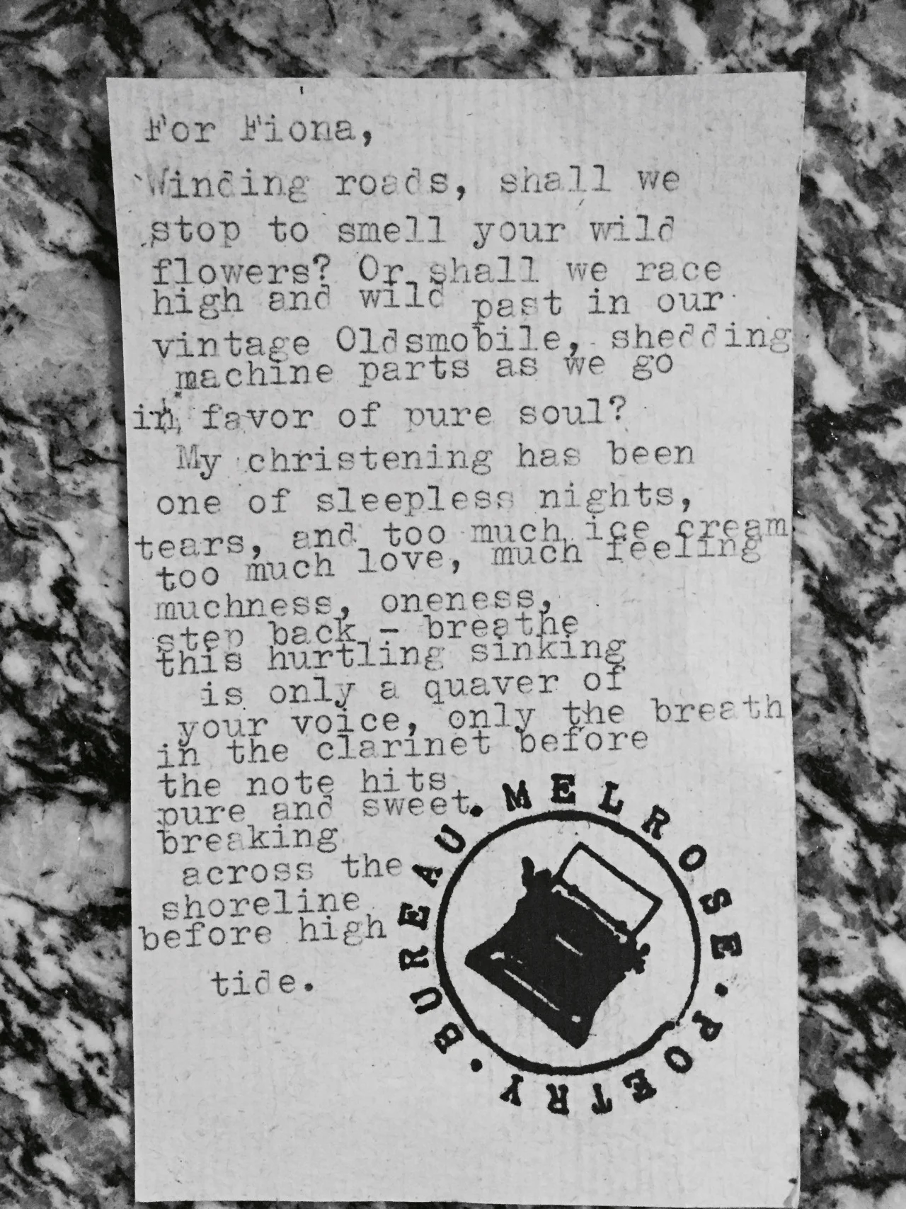 This beautiful poem really captures the state in which I am in. Life as an artist can be as fulfilling as it is frustrating. Luckily, I love what I do and will stop at nothing to fulfill my dreams but It’s days like this where I have too much time to be in my head. I get caught up in sadness and anxiety. But I know all these “sleepless nights” will result in something beautiful. It will never be my childhood fantasy of happiness but it will be beautiful and I will be thankful for all I gave up to get there. thank you melrose poetry for listening to me & writing this.