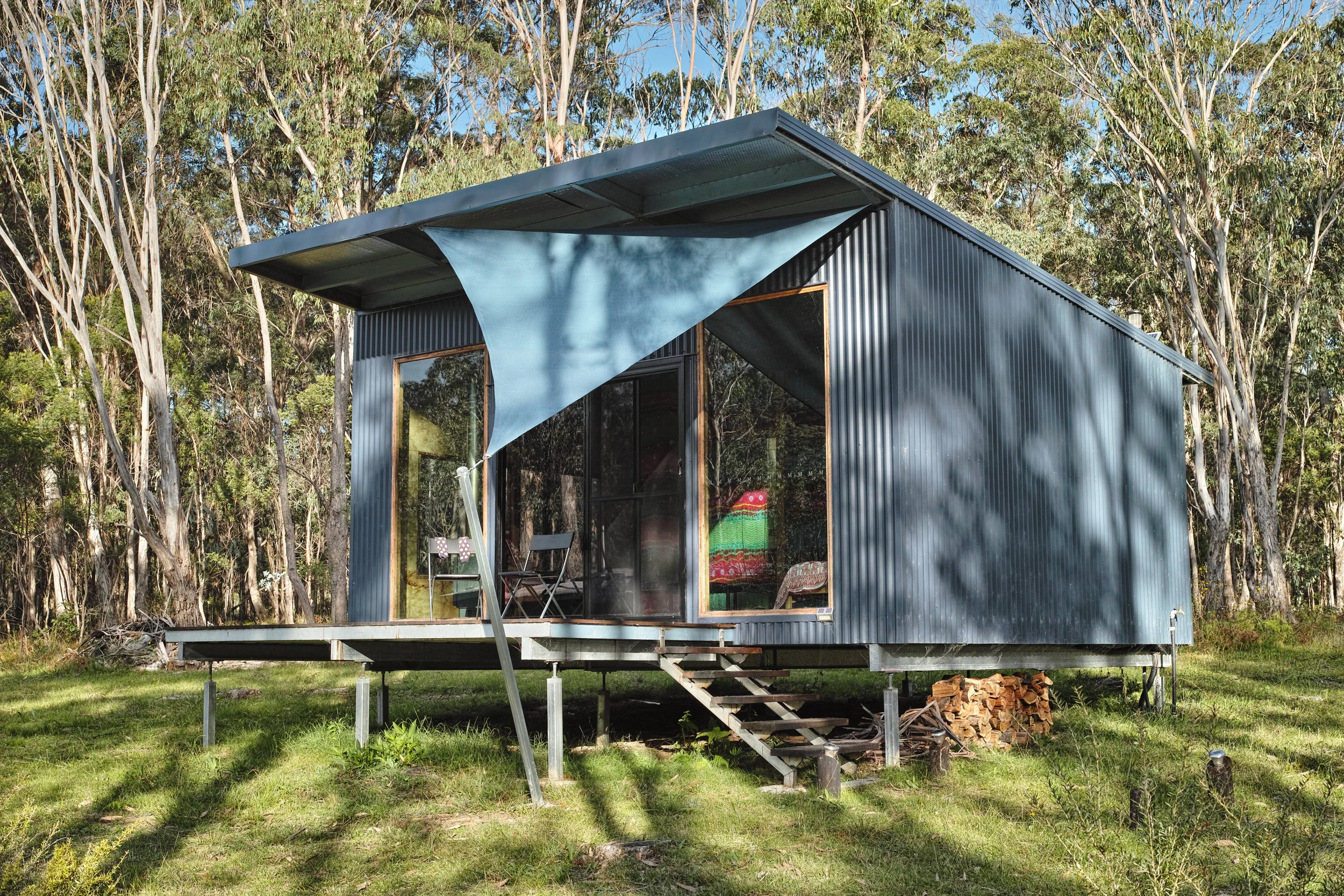 all our cabins are elegant,spacious yet cosy, with ensuite, comfortably sleeping 1 to 4 guests. Each cabin has a roof sprinkler for fire protection if required, and fire hoses are adjacent, supplied under pressure from our million litre lake.