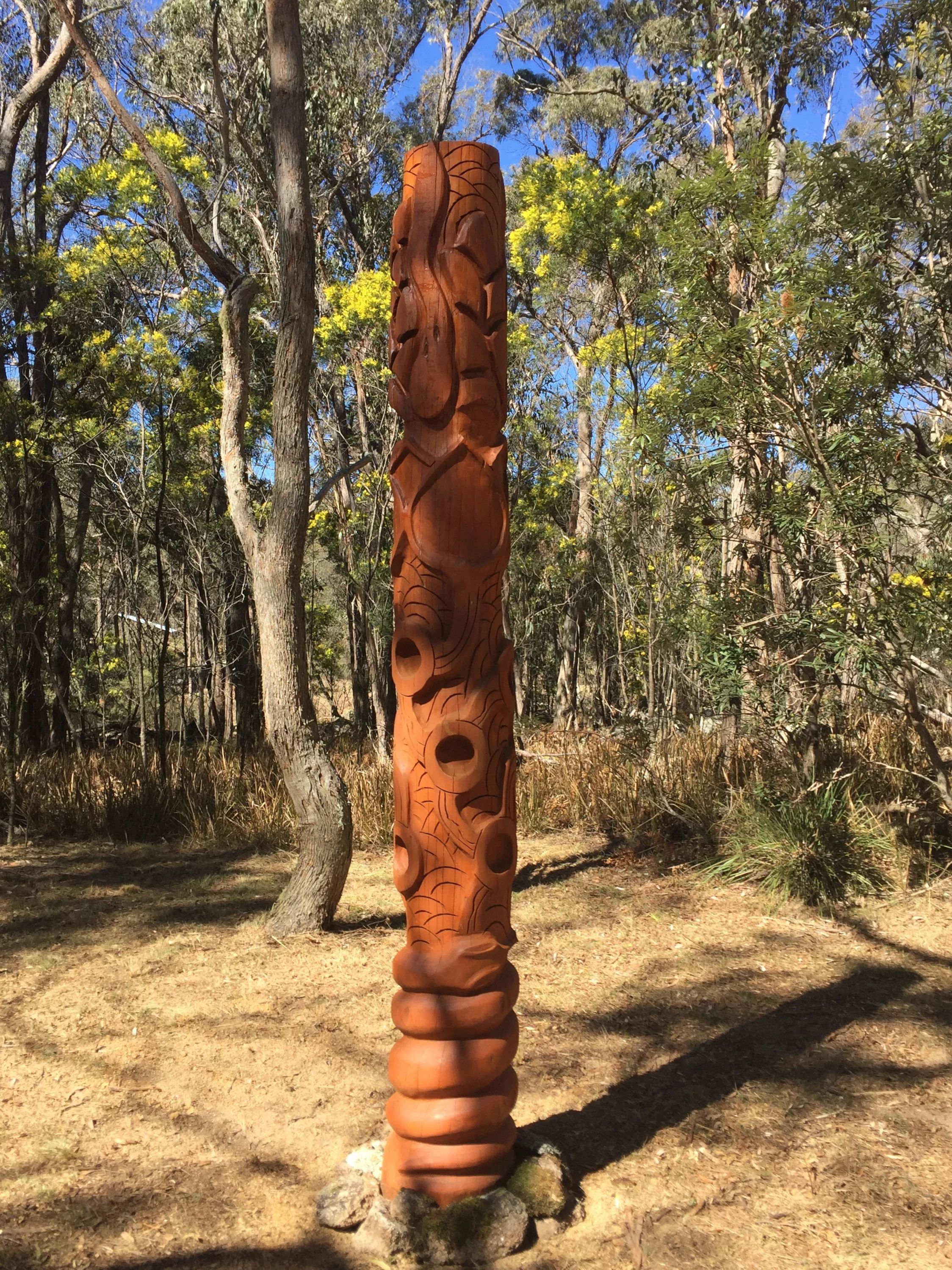 A close up of Russell's totem: come in the early morning, or any time, its beautiful to meditate here...especially when the wattle is in flower.