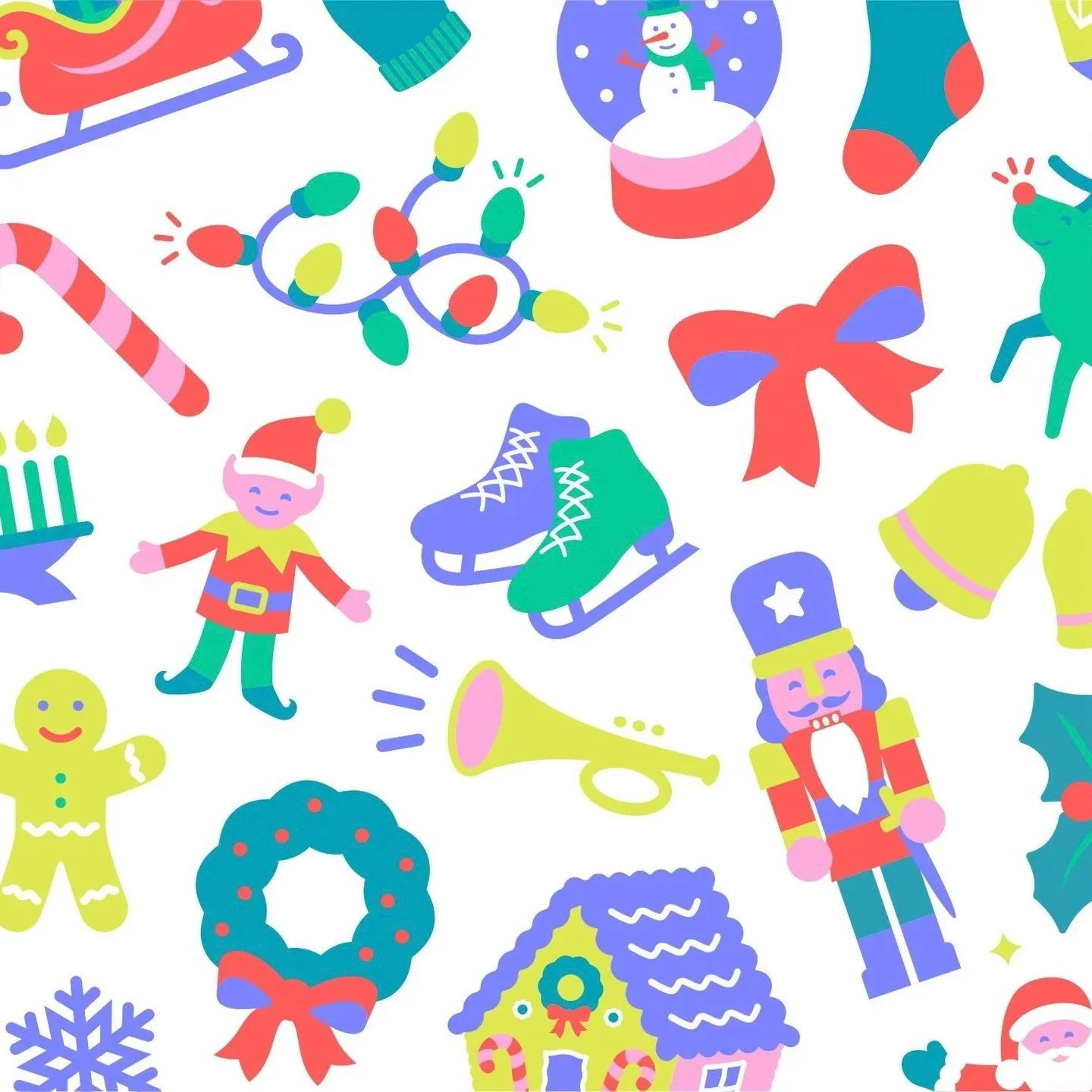 Feeling all the holiday vibes with these icon illustrations I did for @fabkids. 🎅 🎄 ⛄️