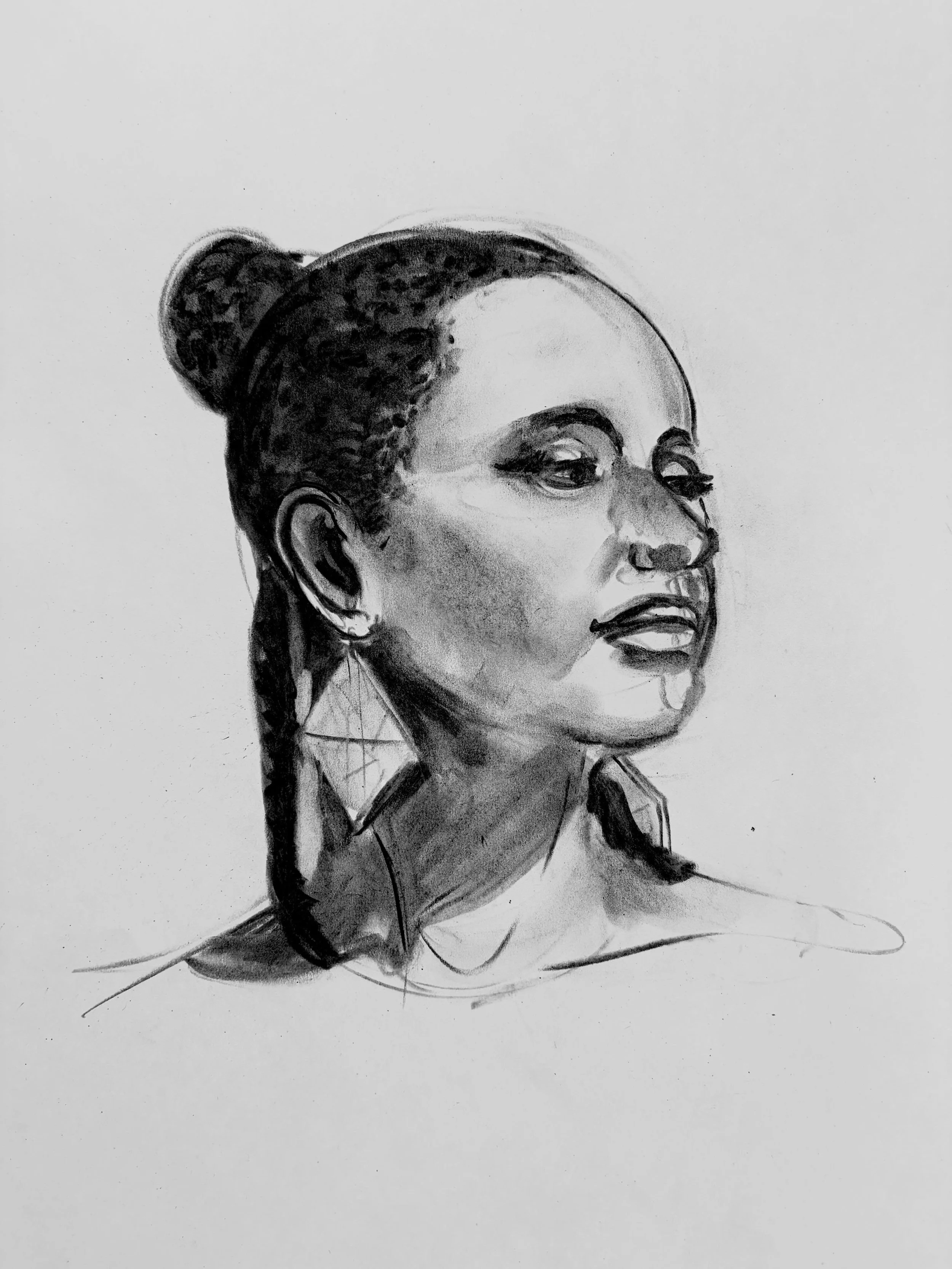 Charcoal sketch from tonight&rsquo;s class at 23rd Street Studio. ✍🏻