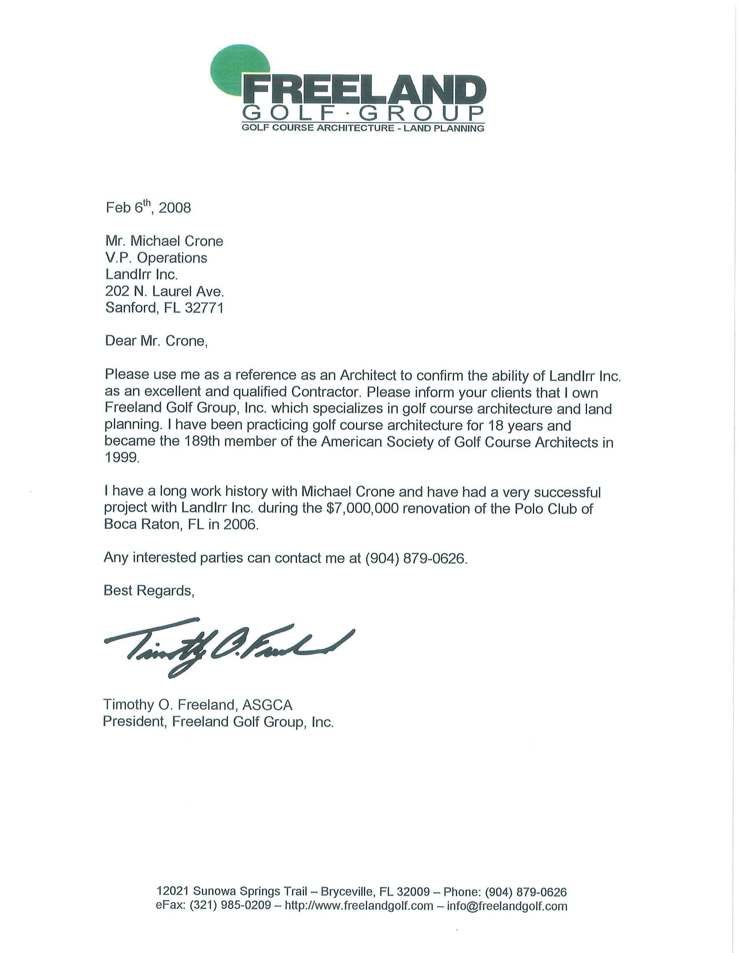 LETTER OF RECOMMENDATION FREELAND GOLF.jpg