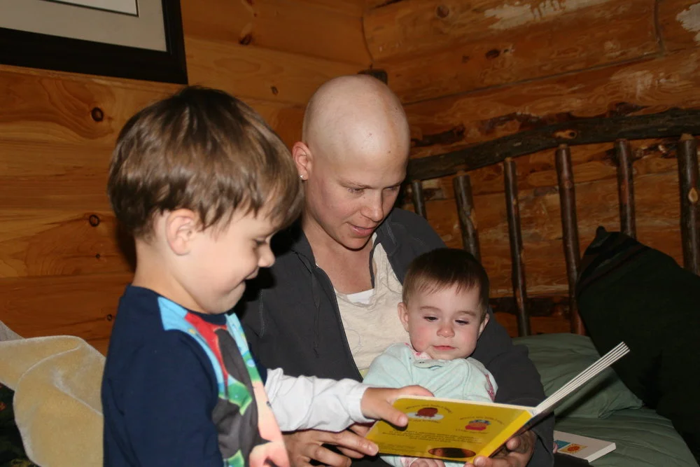 The only photo of me bald, spending time on a weekend away, doing one of my favorite things!