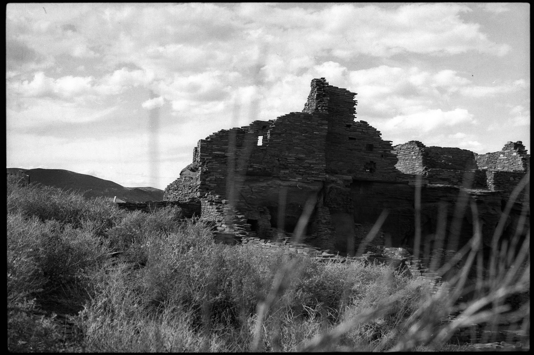 Wupatki ruins set against grasses