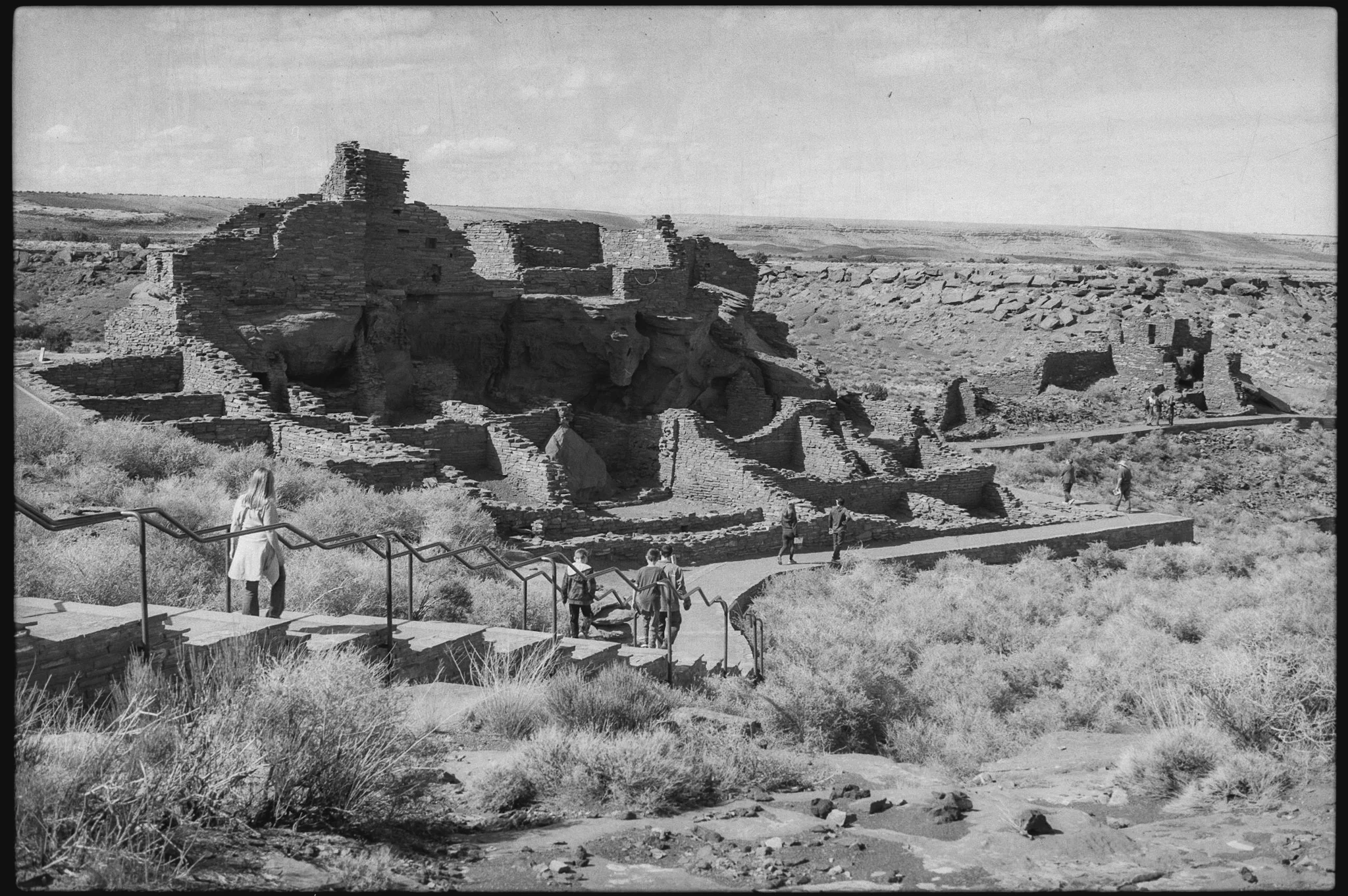 A broad view of the pueblos at Wupatki National Monument, Coconino County, Arizona
