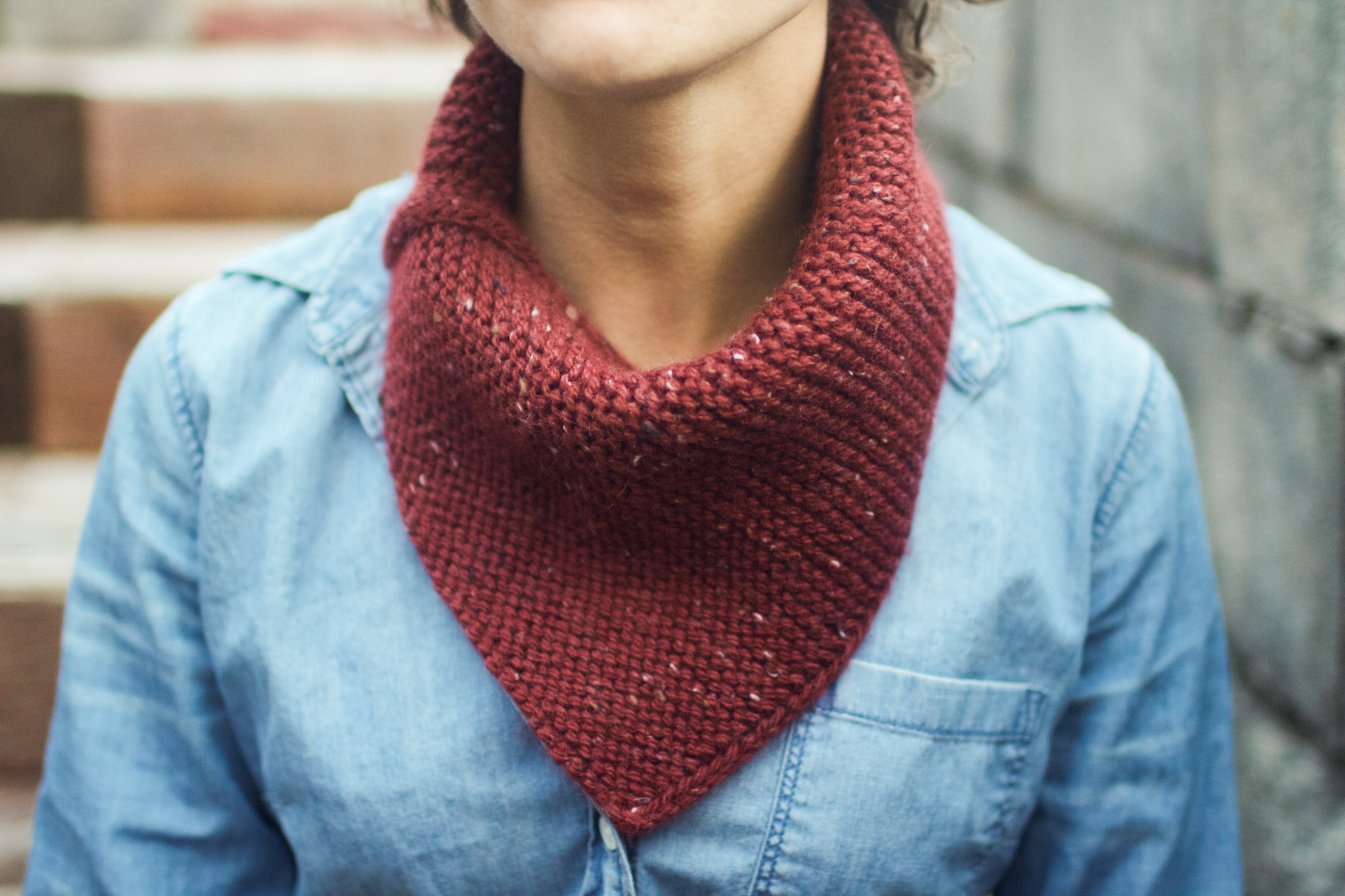 Cowl: "Straightforward Cowl" by Bethany Hendrickson. Yarn: Alpaca with a Twist Highlander.