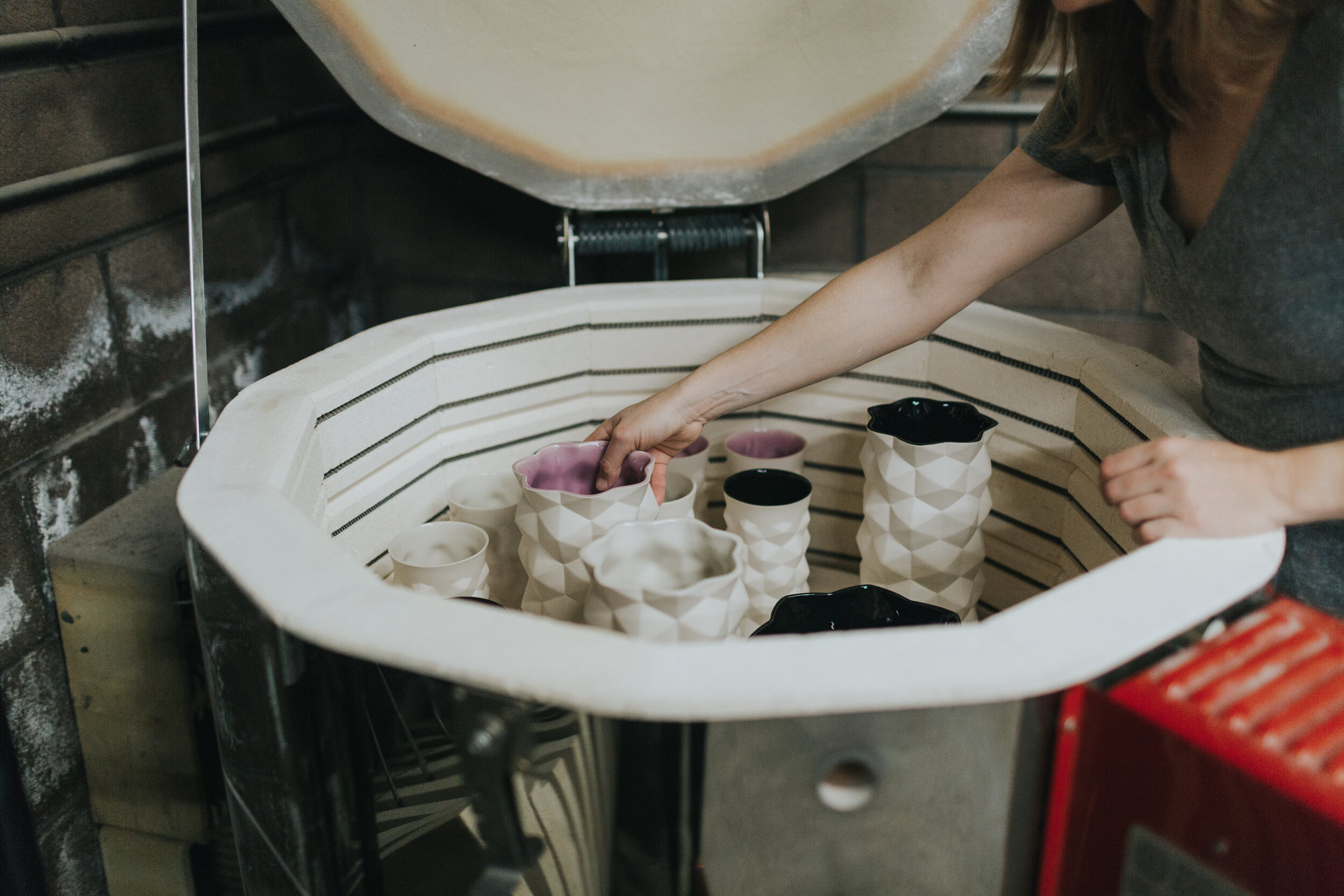 Opening the kiln