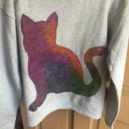 Psychedelic Silhouette Cat