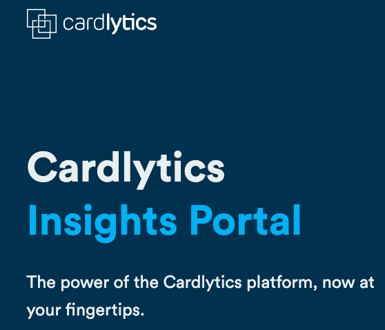 Cardlytics logo at the top with the text 'Cardlytics Insights Portal' and a subtitle 'The power of the Cardlytics platform, now at your fingertips.'