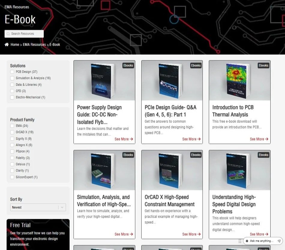 ebooks resources page on website