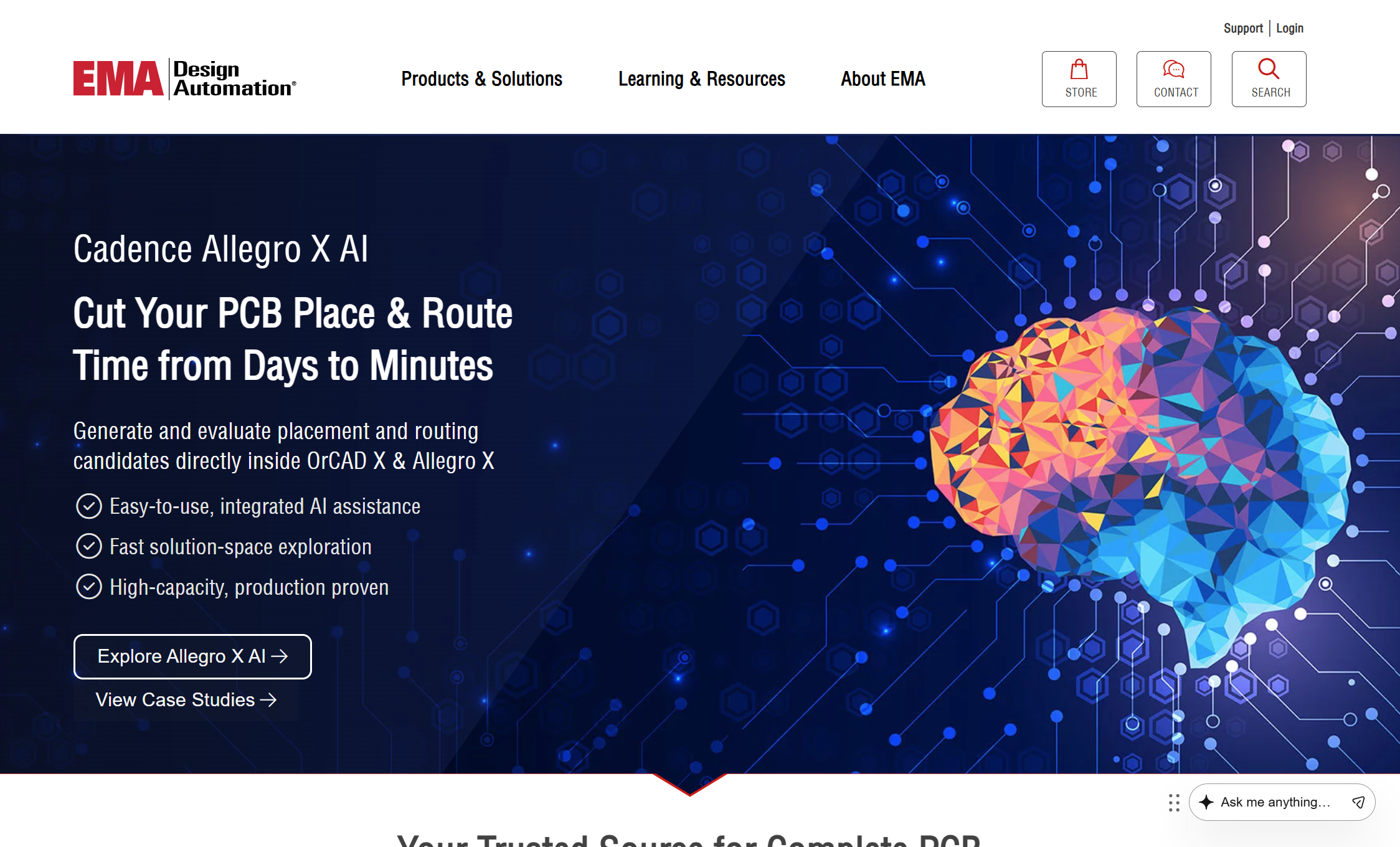 web page header with content