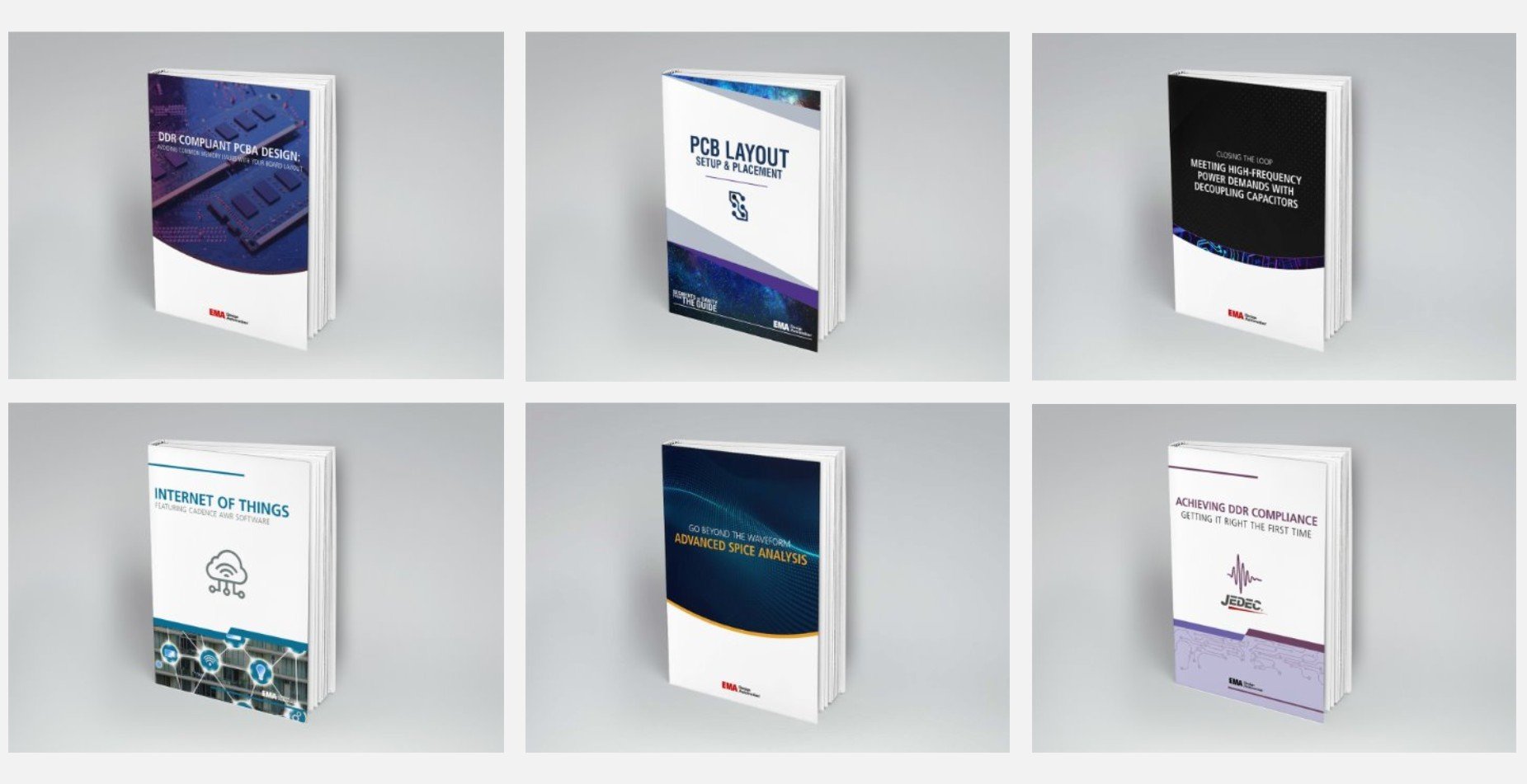 Six technical books on electronic design and PCB layout.