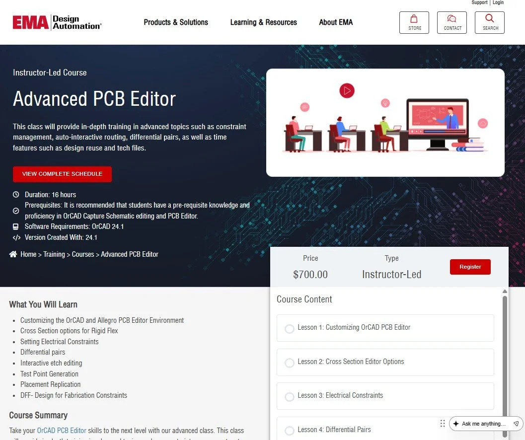 elearning course page