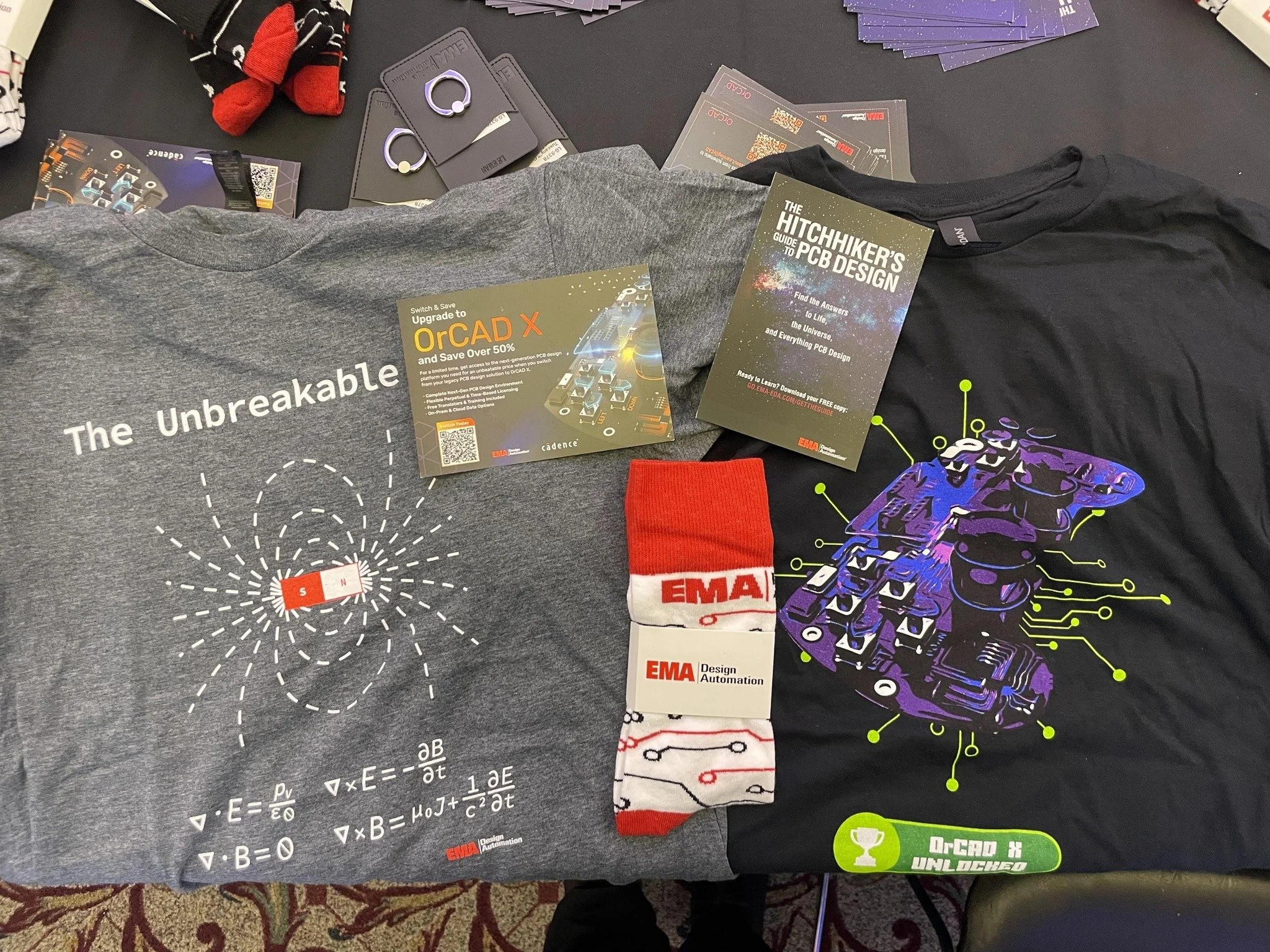 branded merchandise on an event table