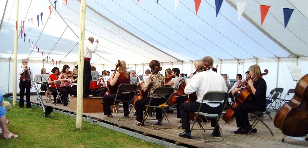 Performing on a Sunny Summer afternoon at The Walled Garden, Basingstoke.