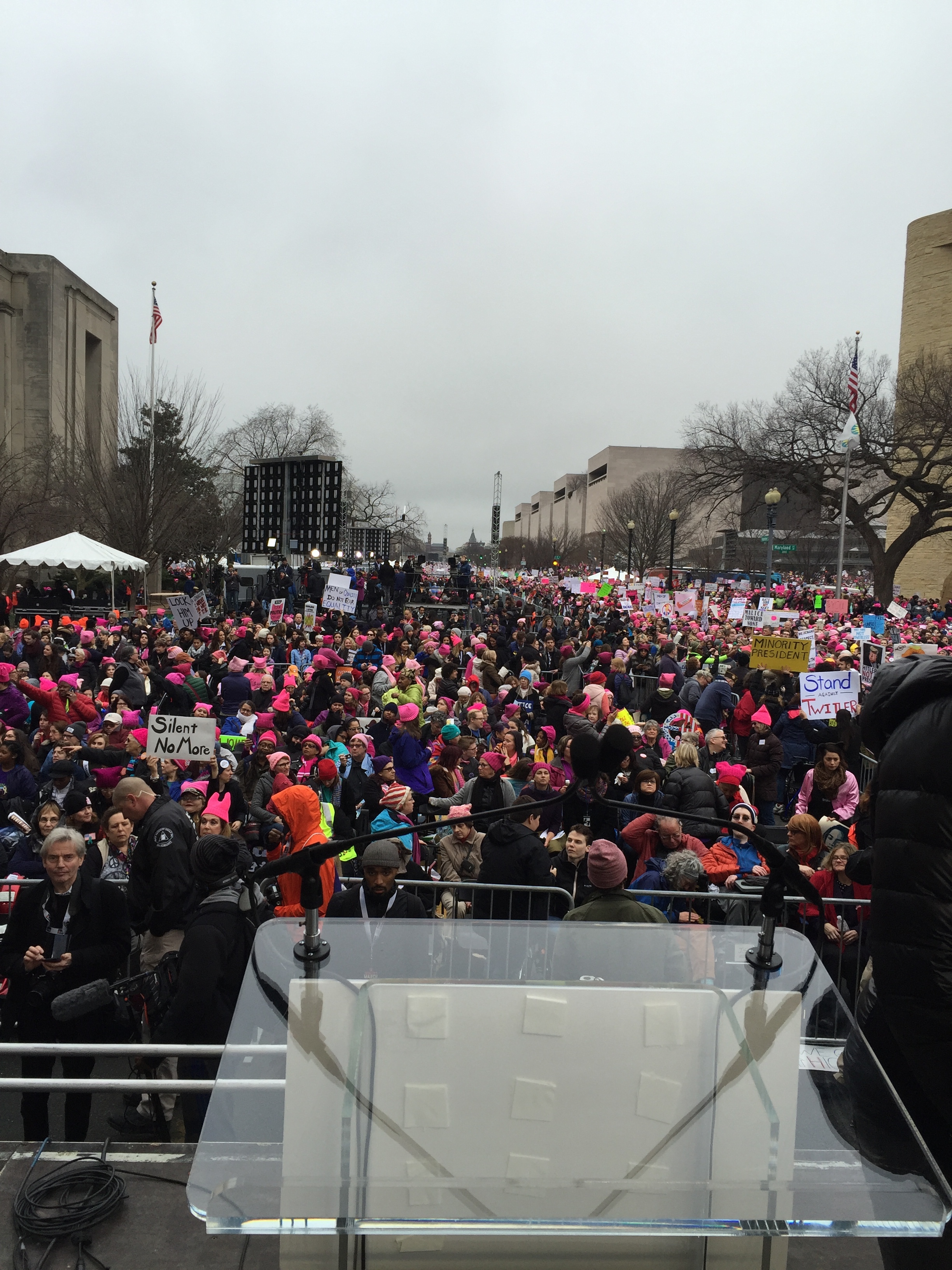 From the podium